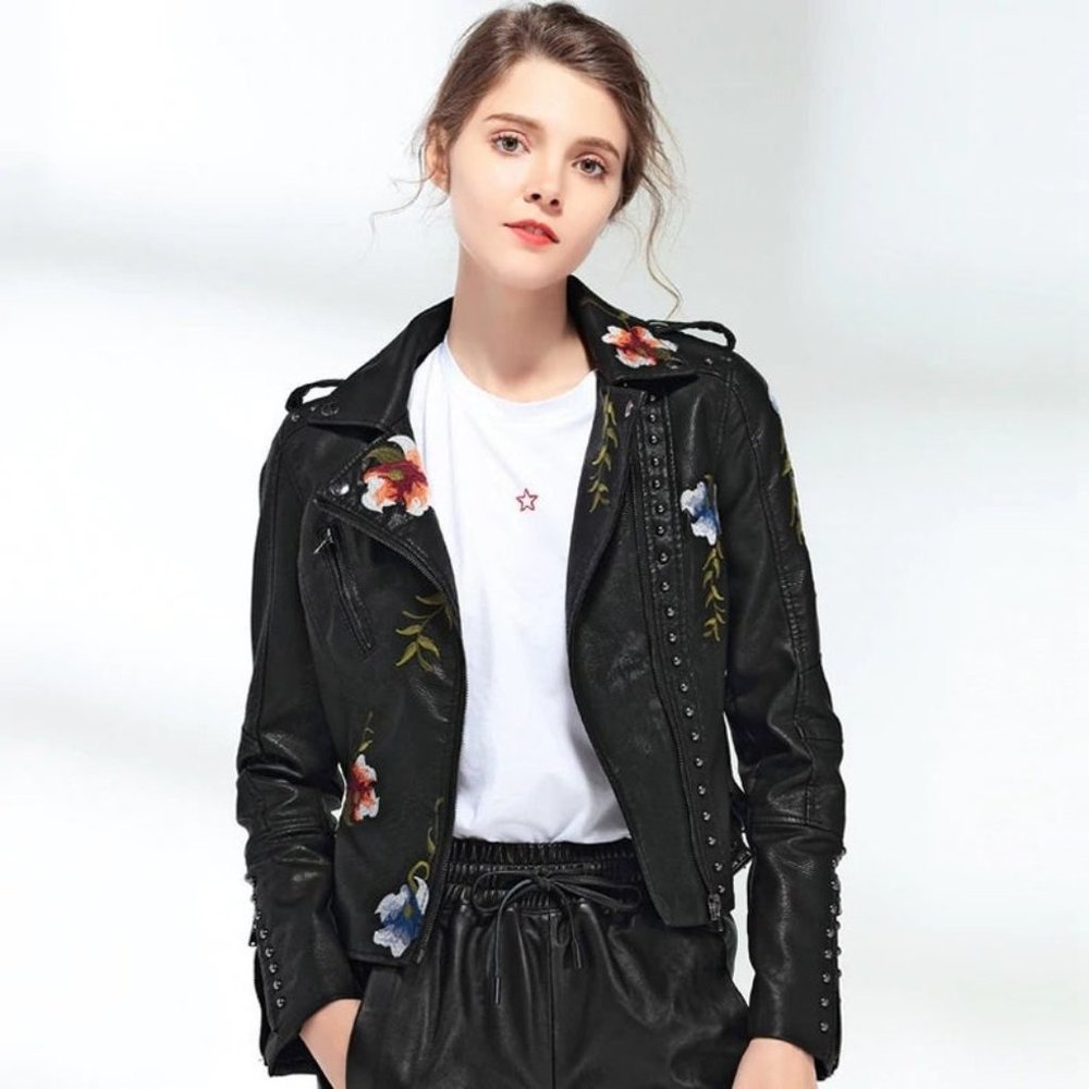Beautiful Embroiderd Leather Jacket